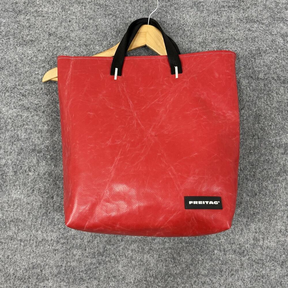 Freitag F203 BOB Tote Bag Red Recycled Truck Tarp Zip Casual Everyday Minimalist